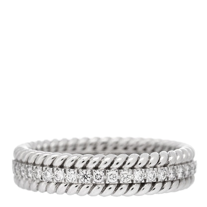 Tiffany Platinum Diamond Schlumberger Rope Two-Row Ring 50 5.5 3 of 6