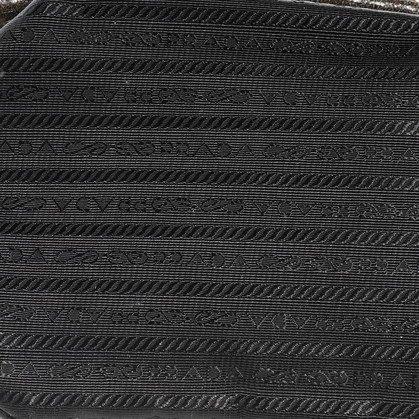 Crackled Calfskin Studded Tote Black