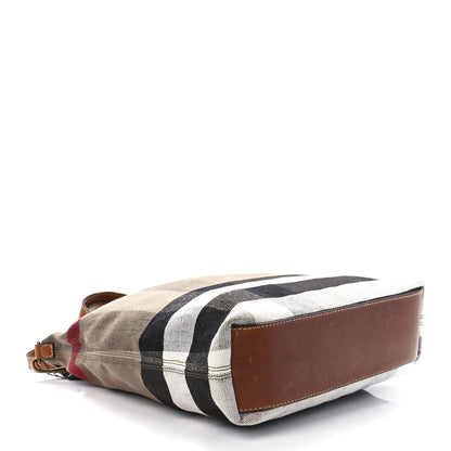 Burberry Canvas Mega Check Medium Tottenham Brit Tote Saddle Brown 4 of 11