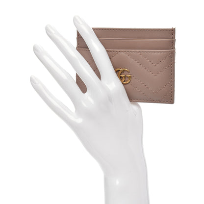 Gucci Calfskin Matelasse GG Marmont Card Holder Porcelain Rose 2 of 6