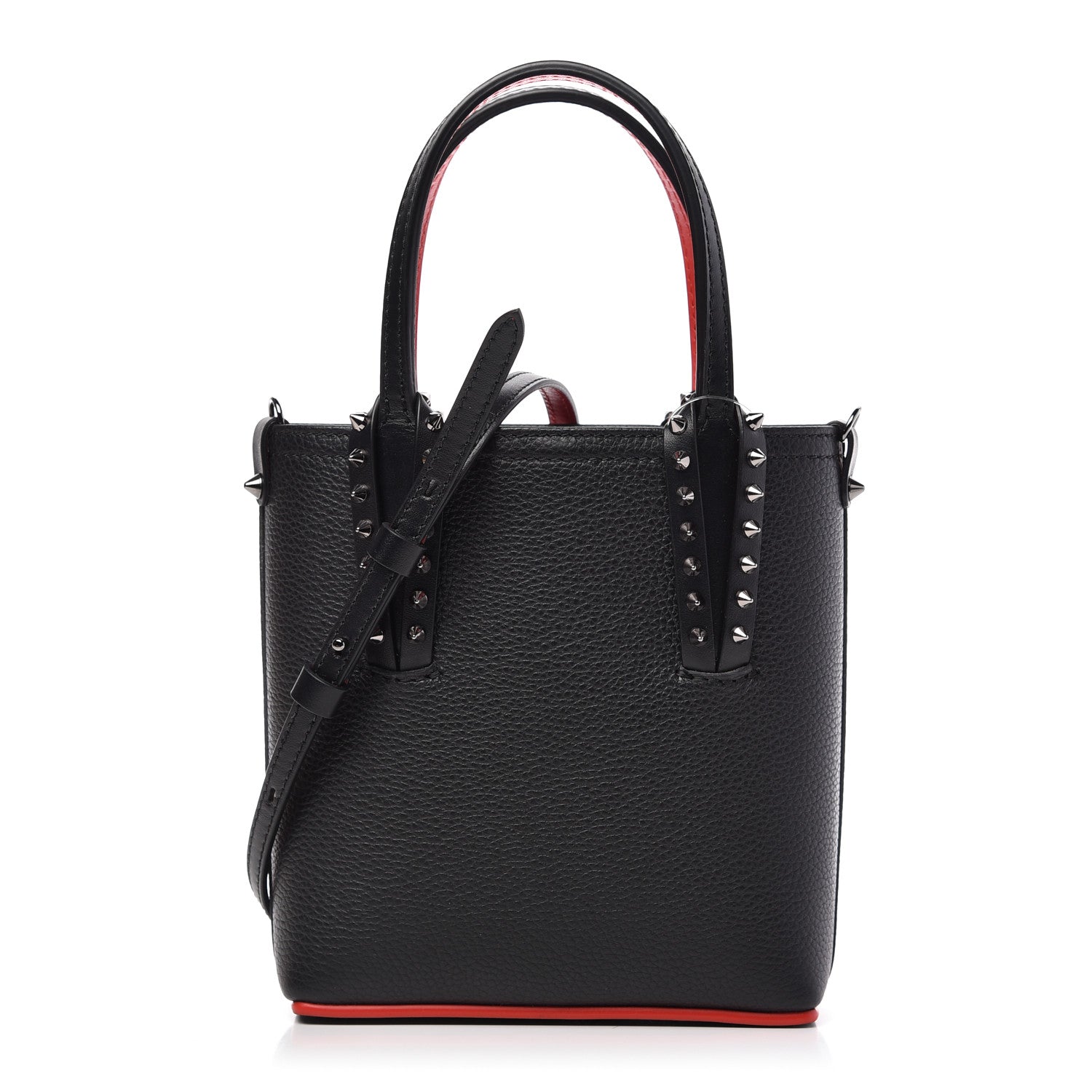 Christian Louboutin Calfskin Spikes Mini North South Cabata Tote Black 1 of 10