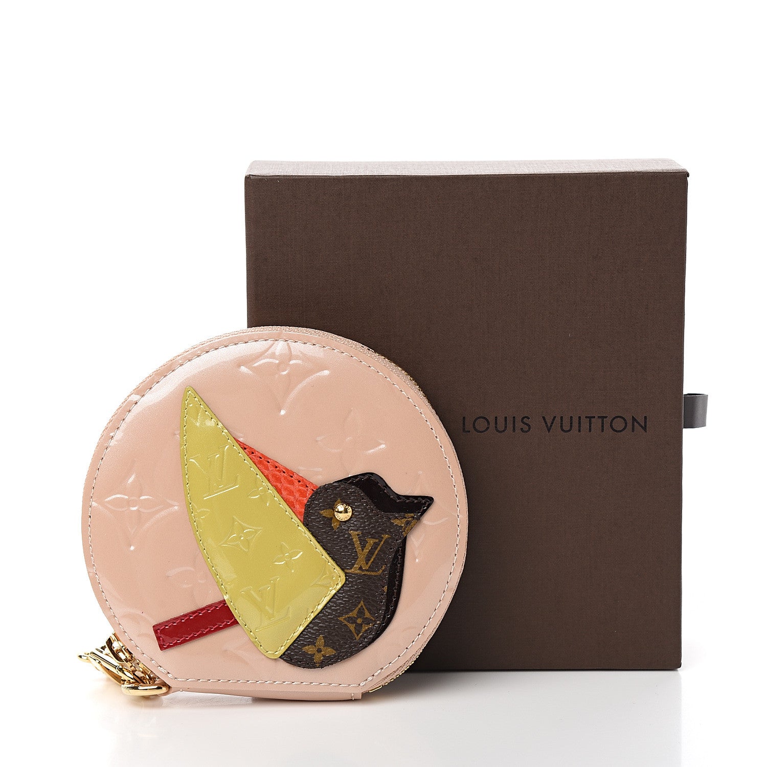 Louis Vuitton Vernis Animania Oiseau Songbird Coin Purse Rose Florentin 7 of 7
