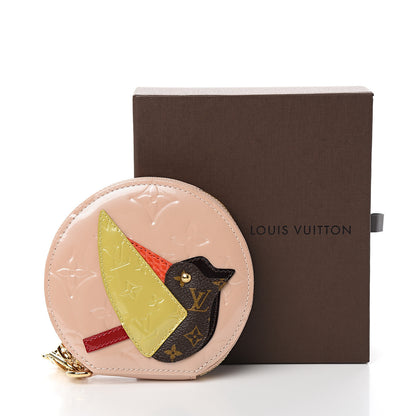 Louis Vuitton Vernis Animania Oiseau Songbird Coin Purse Rose Florentin 7 of 7
