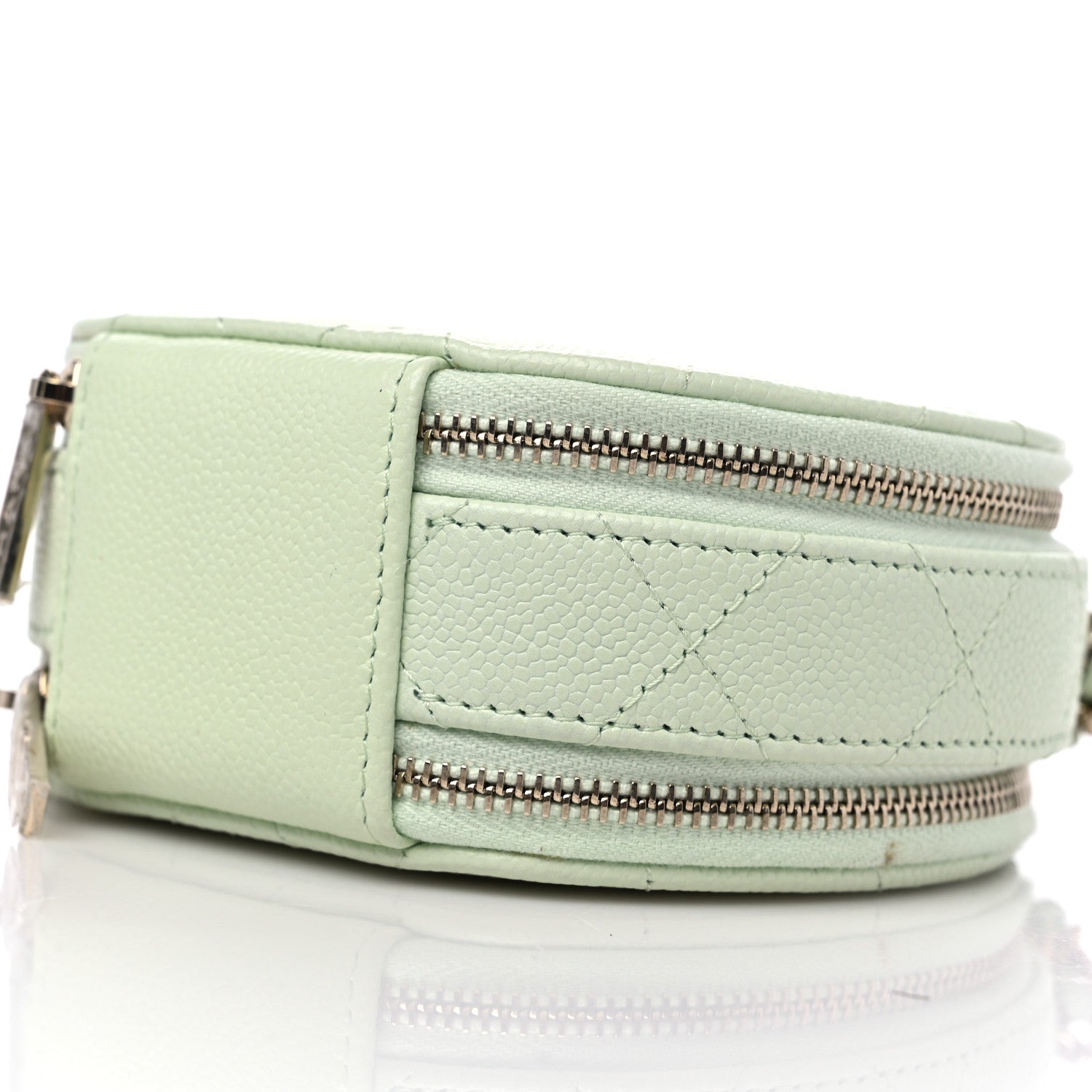Chanel Caviar Quilted Round Handle With Care Vanity With Chain Light Green 10 of 10