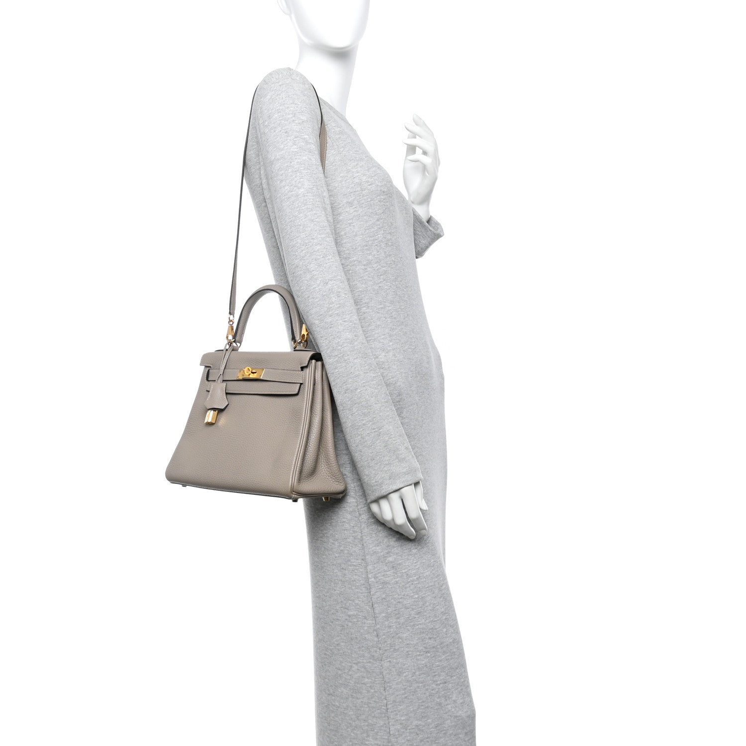 Hermes Togo Kelly Retourne 28 Gris Tourterelle 2 of 12