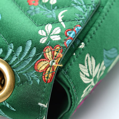 Gucci Jacquard Matelasse Floral Medium GG Marmont Shoulder Bag Green 14 of 15