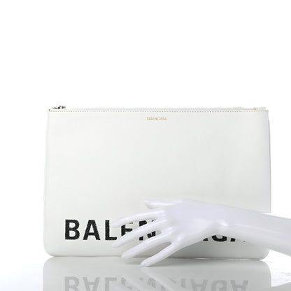 Balenciaga Signature Grained Calfskin Large Ville Zip Pouch White 2 of 8