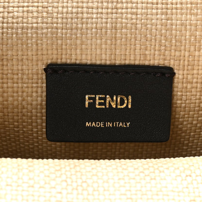 Fendi Straw Vitello King Plexiglass Woven Medium Fendi Sunshine Shopper Tote Natural Black 6 of 10
