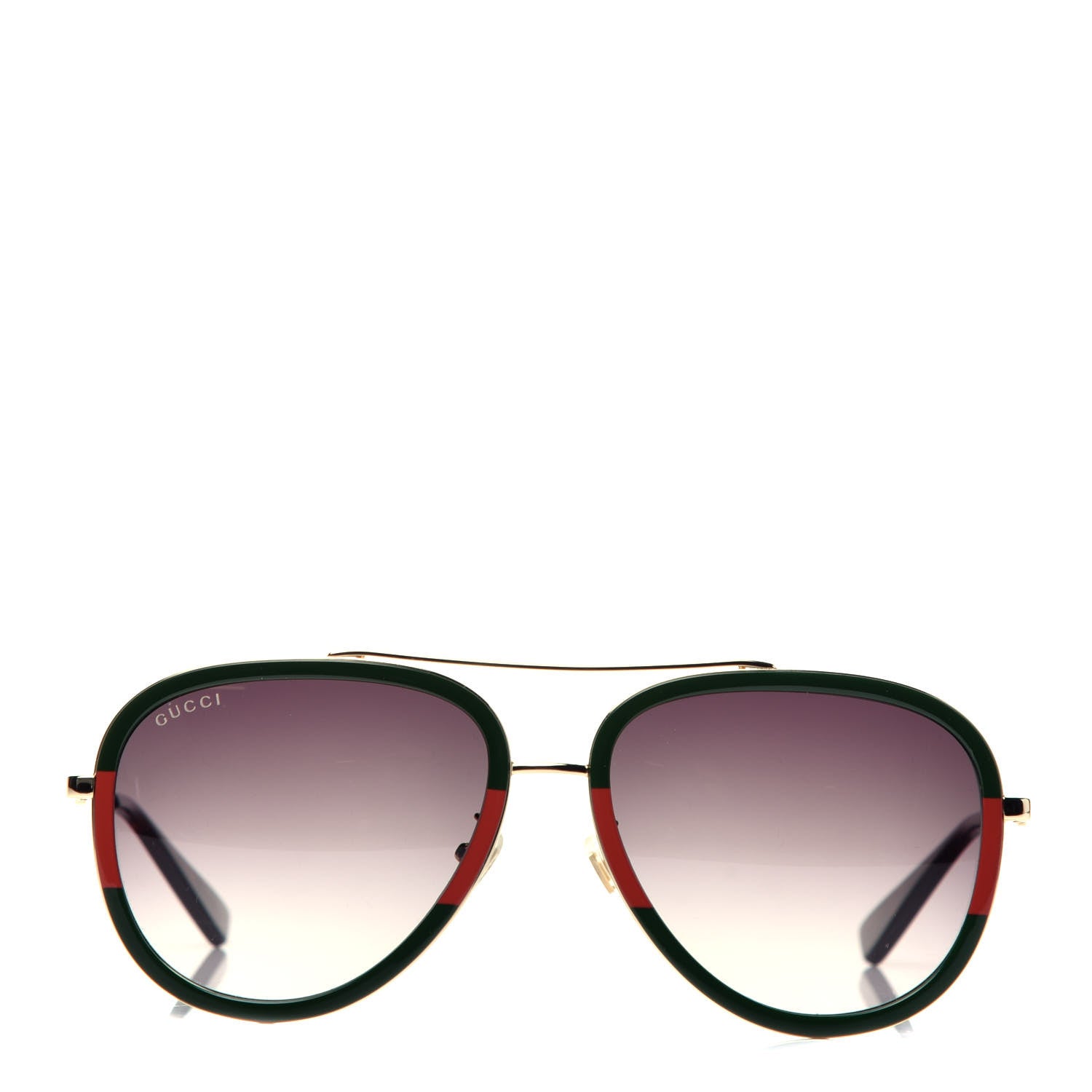 Gucci Web Aviator Sunglasses GG0062S Green Red 2 of 8