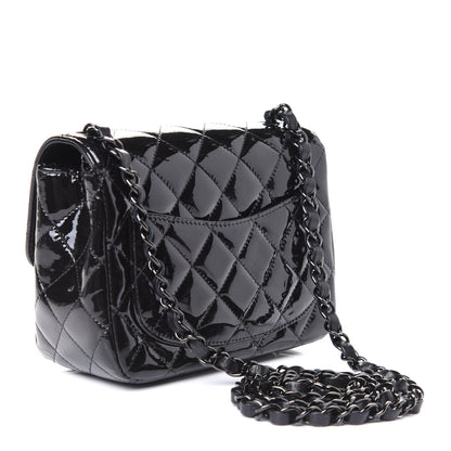 Chanel Patent Quilted Mini Square Flap So Black 2 of 5