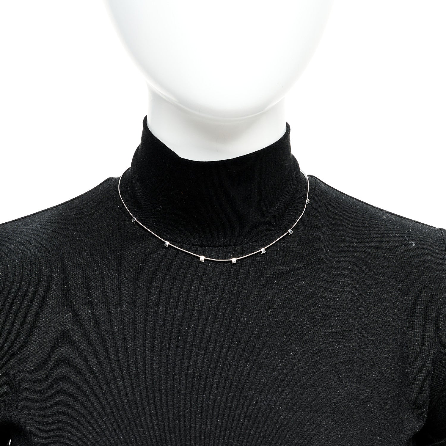 Marco Bicego 18K White Gold Diamond Masai Seven Station Necklace