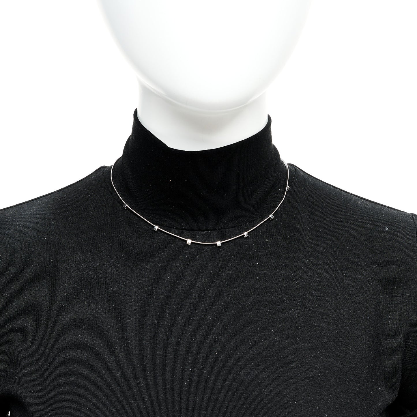18K White Gold Diamond Masai Seven Station Necklace