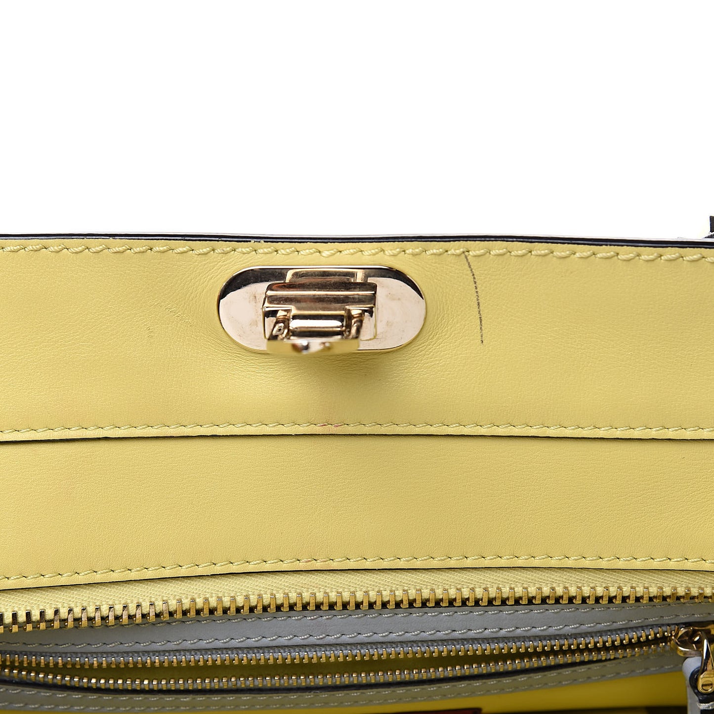 Vitello Watercolor Rockstud Double Handle Tote Rose Green Yellow Sky