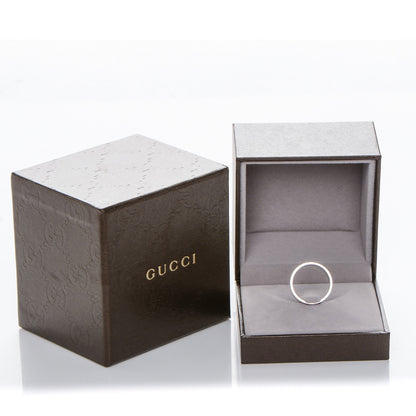 Gucci 18K White Gold 9mm Icon Band Ring 7.5 5 of 5