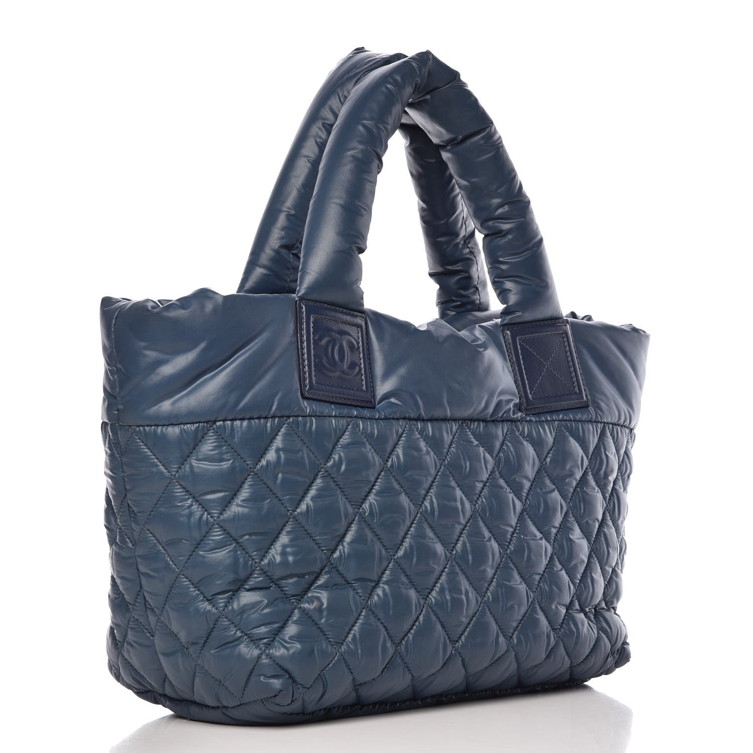 Chanel Nylon Quilted Small Coco Cocoon Reversible Tote Blue 4 of 13