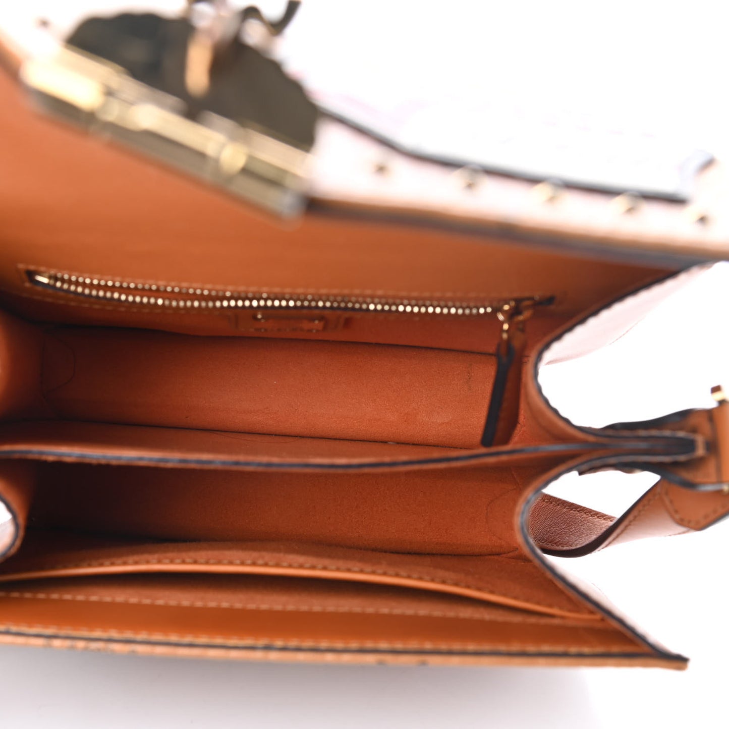 Visetos Studded Victory Patch Patricia Shoulder Bag Cognac