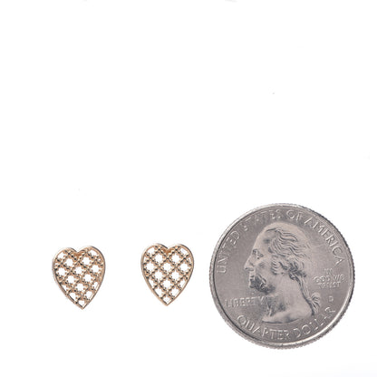 Gucci 18K Yellow Gold Diamantissima Heart Stud Earrings 2 of 5