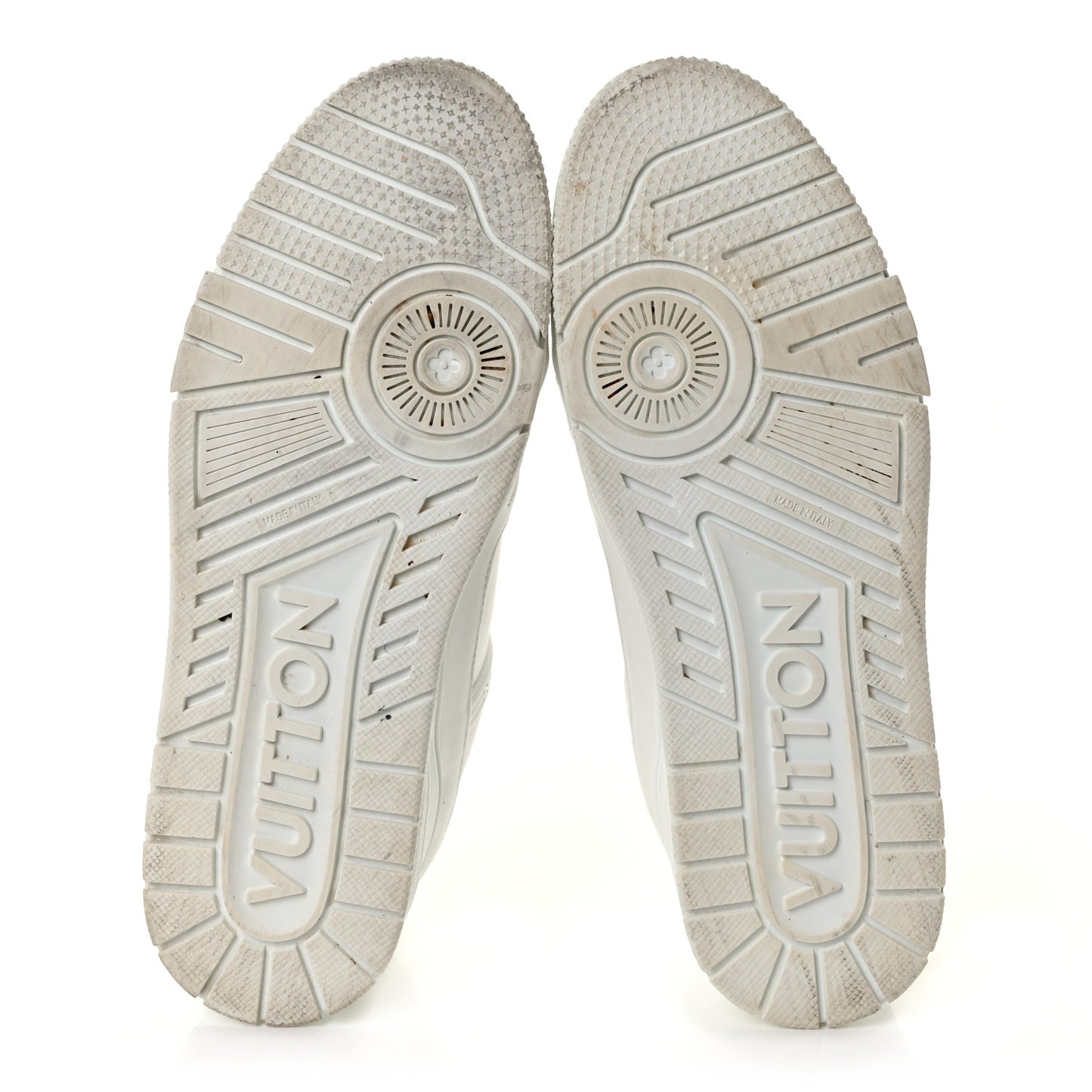 Calfskin Mens LV Trainer Sneakers 8.5 White