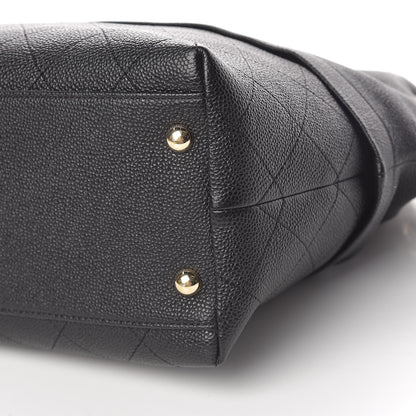 Chanel Crumpled Grained Calfskin Zip and Carry Shopping Tote Black 10 of 10
