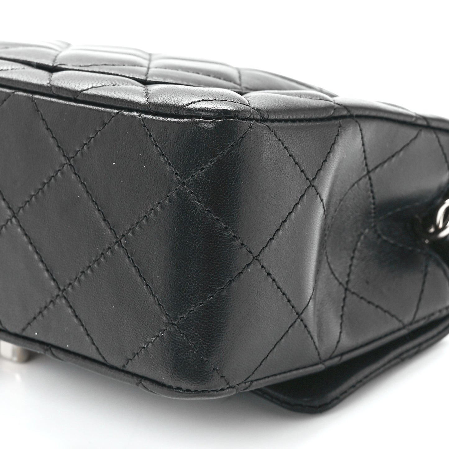 Lambskin Quilted Mini Rectangular Flap Black