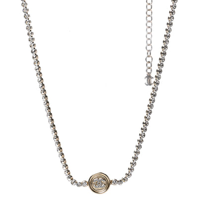 Chanel Crystal CC Chain Short Necklace Gold 1 of 6