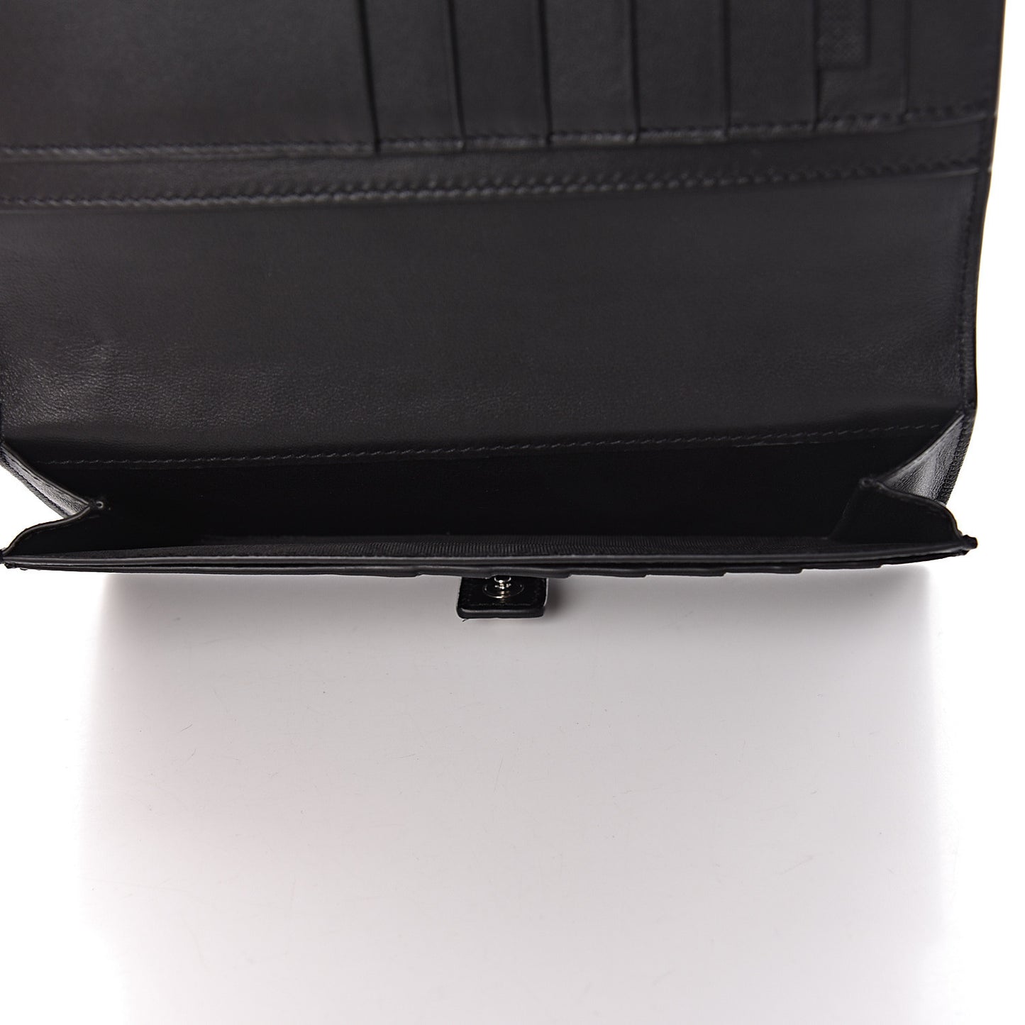 Calfskin Crocodile Embossed Sac De Jour Supple Continental Wallet Black