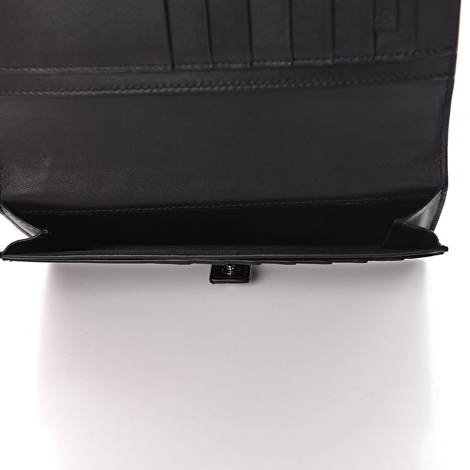 Saint Laurent Calfskin Crocodile Embossed Sac De Jour Supple Continental Wallet Black 7 of 10