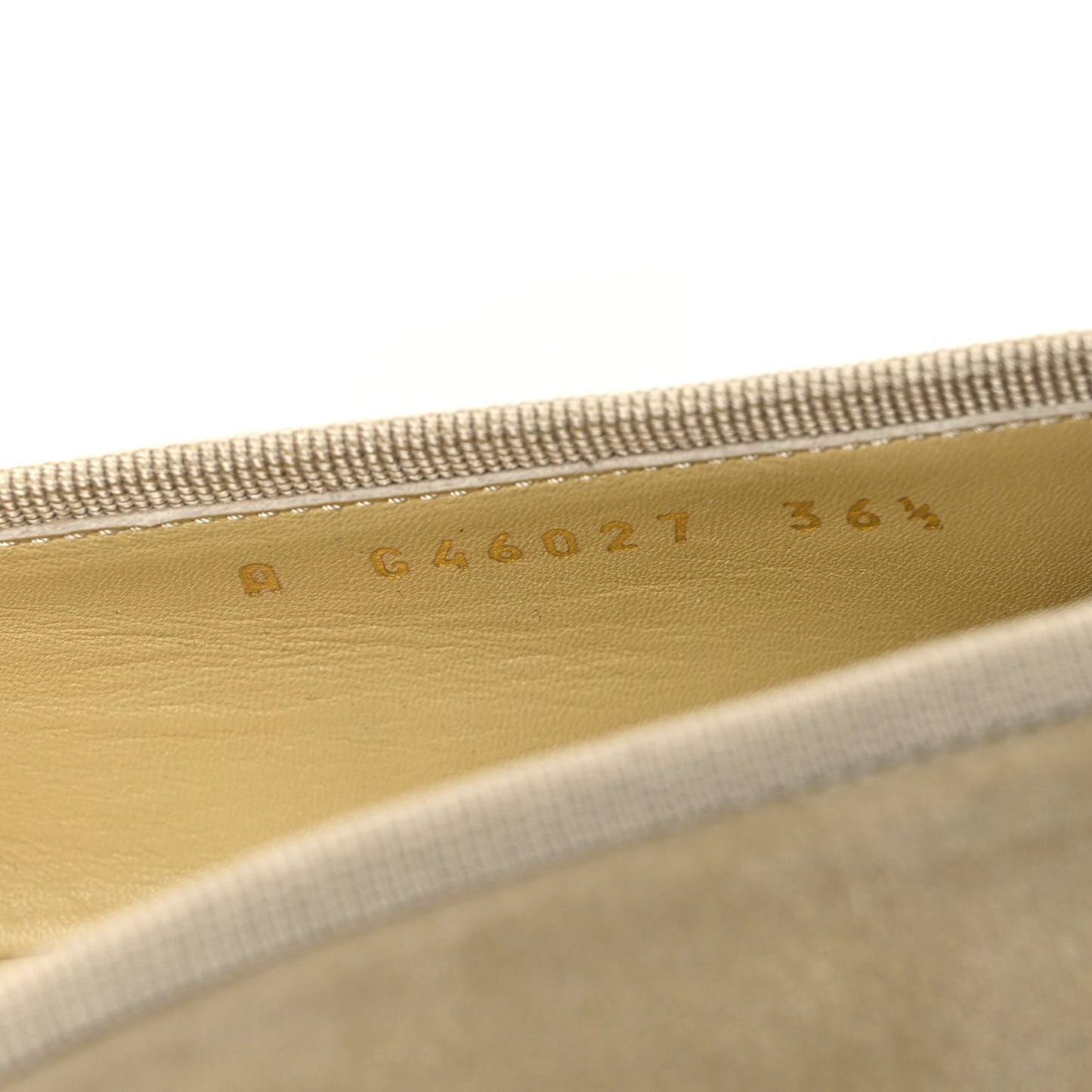Suede Cap Toe CC Ballerina Flats 36.5 Light Yellow Gray