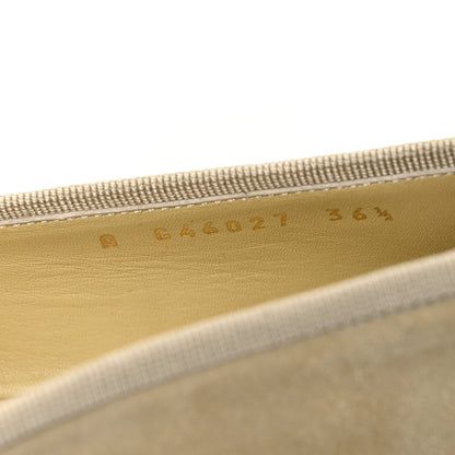 Chanel Suede Cap Toe CC Ballerina Flats 36.5 Light Yellow Gray 9 of 9