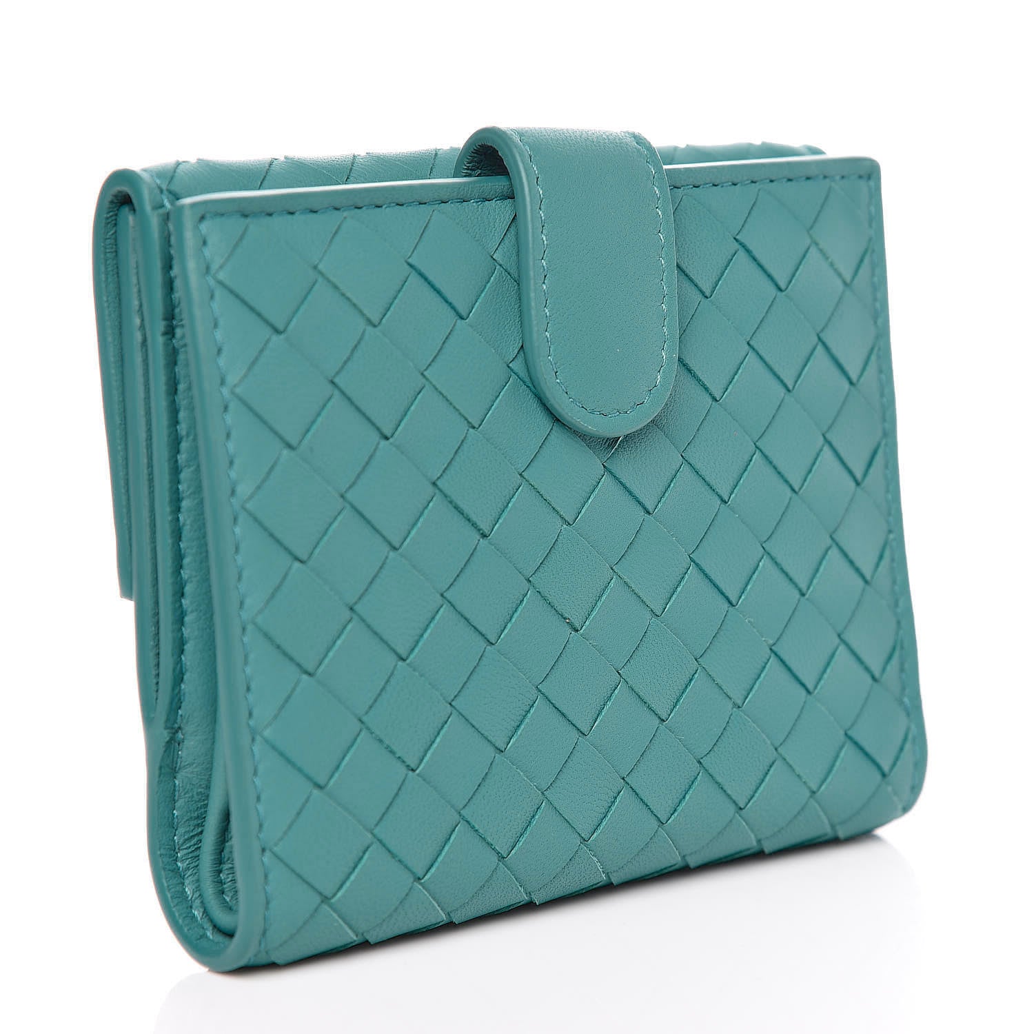 Bottega Veneta Nappa Intrecciato French Flap Wallet Lagoon 3 of 9