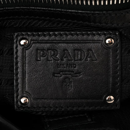 Prada Nappa Ruffle Hobo Black 6 of 9