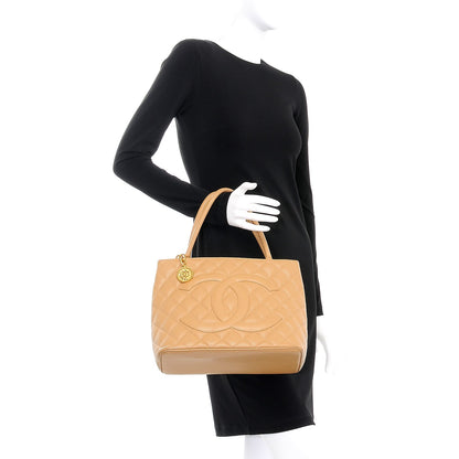 Chanel Caviar Quilted Medallion Tote Beige 2 of 15