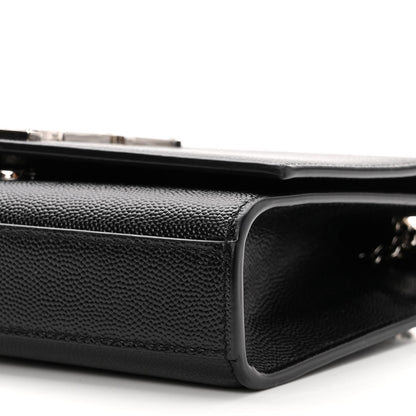 Saint Laurent Grain De Poudre Small Monogram Kate Satchel Black 10 of 10