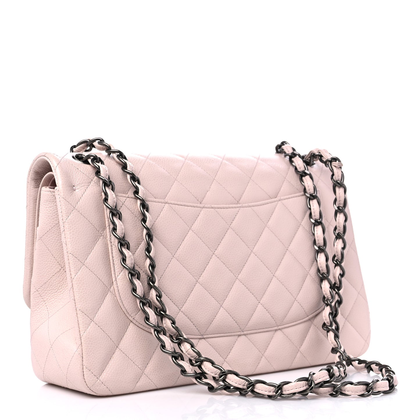 Caviar Quilted Jumbo Double Flap Light Pink