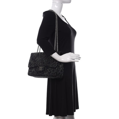 Chanel Tweed Strass Jumbo Pudong Flap Black 2 of 10