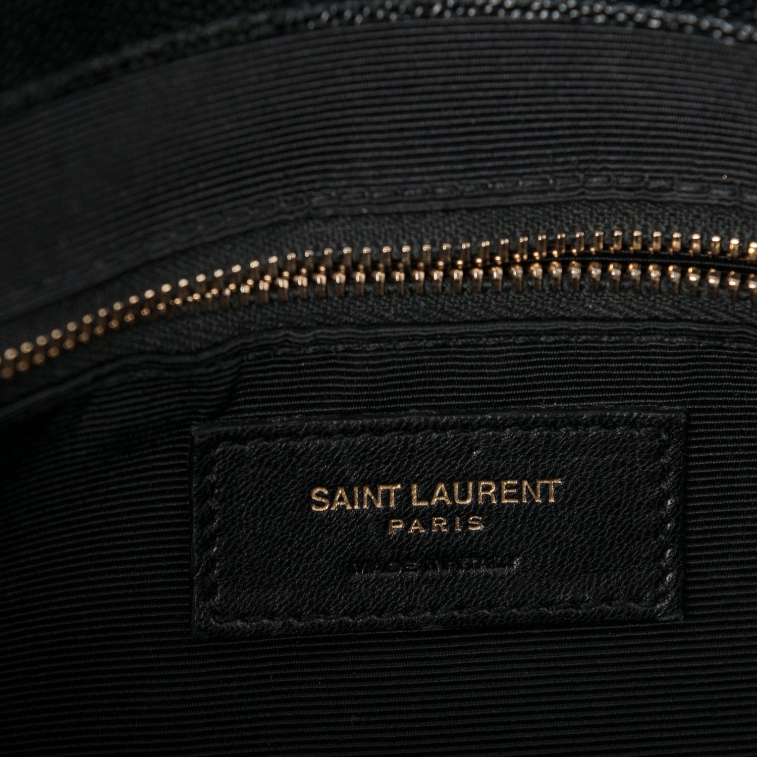 Saint Laurent Grain De Poudre Matelasse Chevron Large Monogram Satchel Black 6 of 7