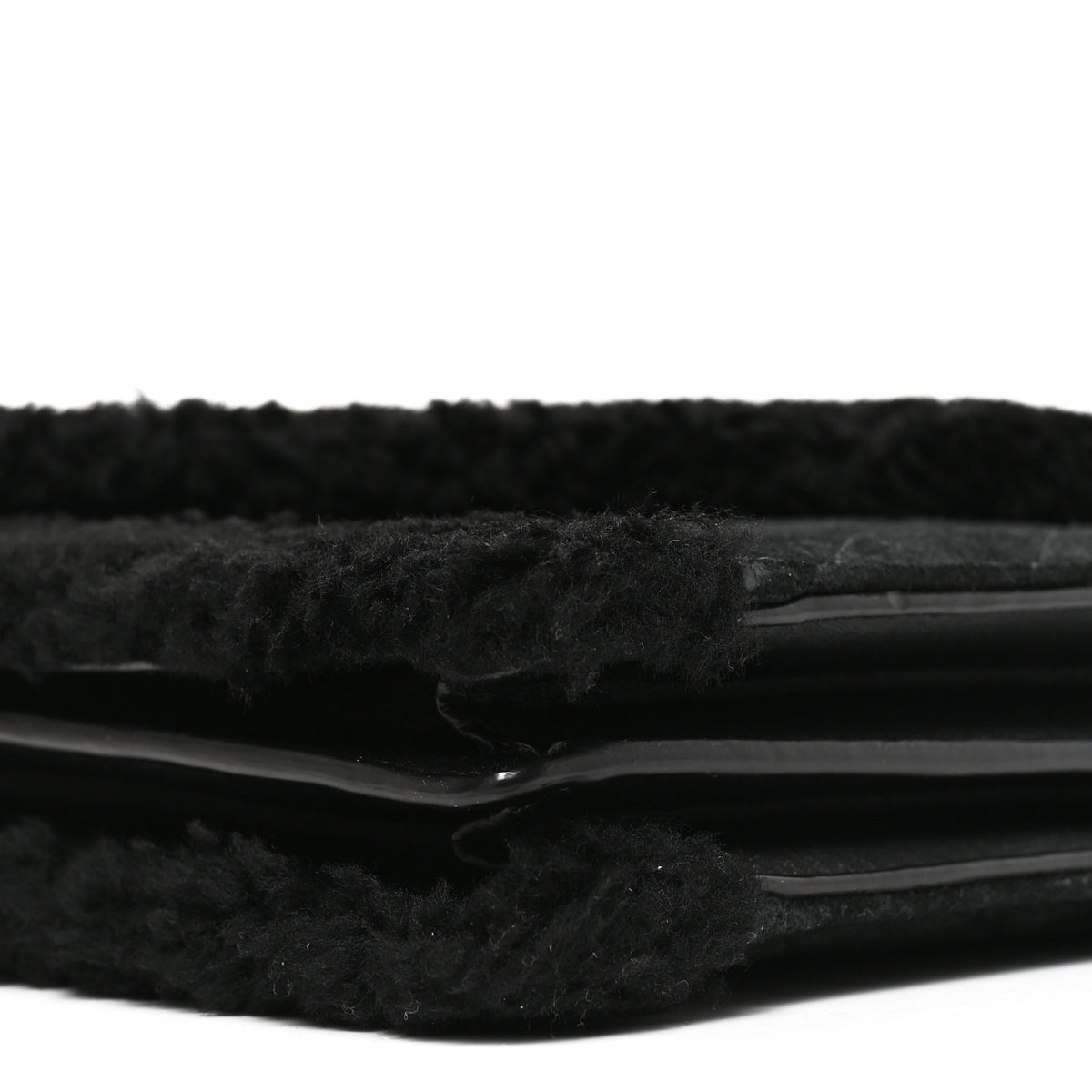 Nubuck Shearling Quilted Medium Gaby Satchel Black