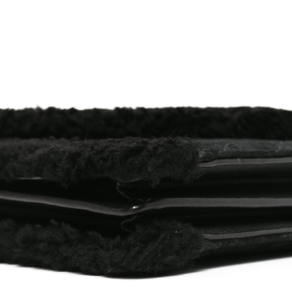 Saint Laurent Nubuck Shearling Quilted Medium Gaby Satchel Black 9 of 10