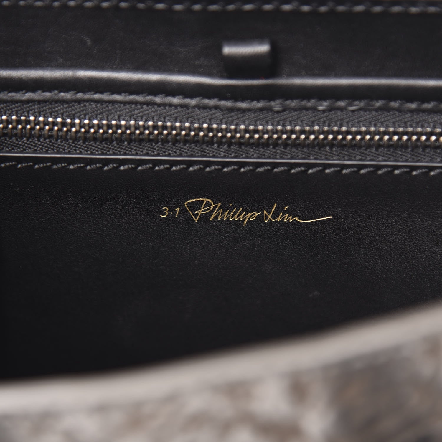 3.1 Phillip Lim 3.1 Metallic Calfskin Shark Embossed Mini Pashli Satchel Black Gunmetal 5 of 9