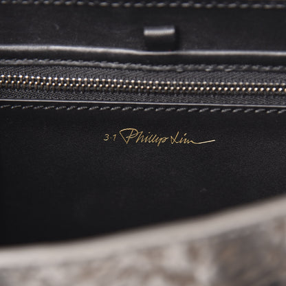 3.1 Phillip Lim 3.1 Metallic Calfskin Shark Embossed Mini Pashli Satchel Black Gunmetal 5 of 9
