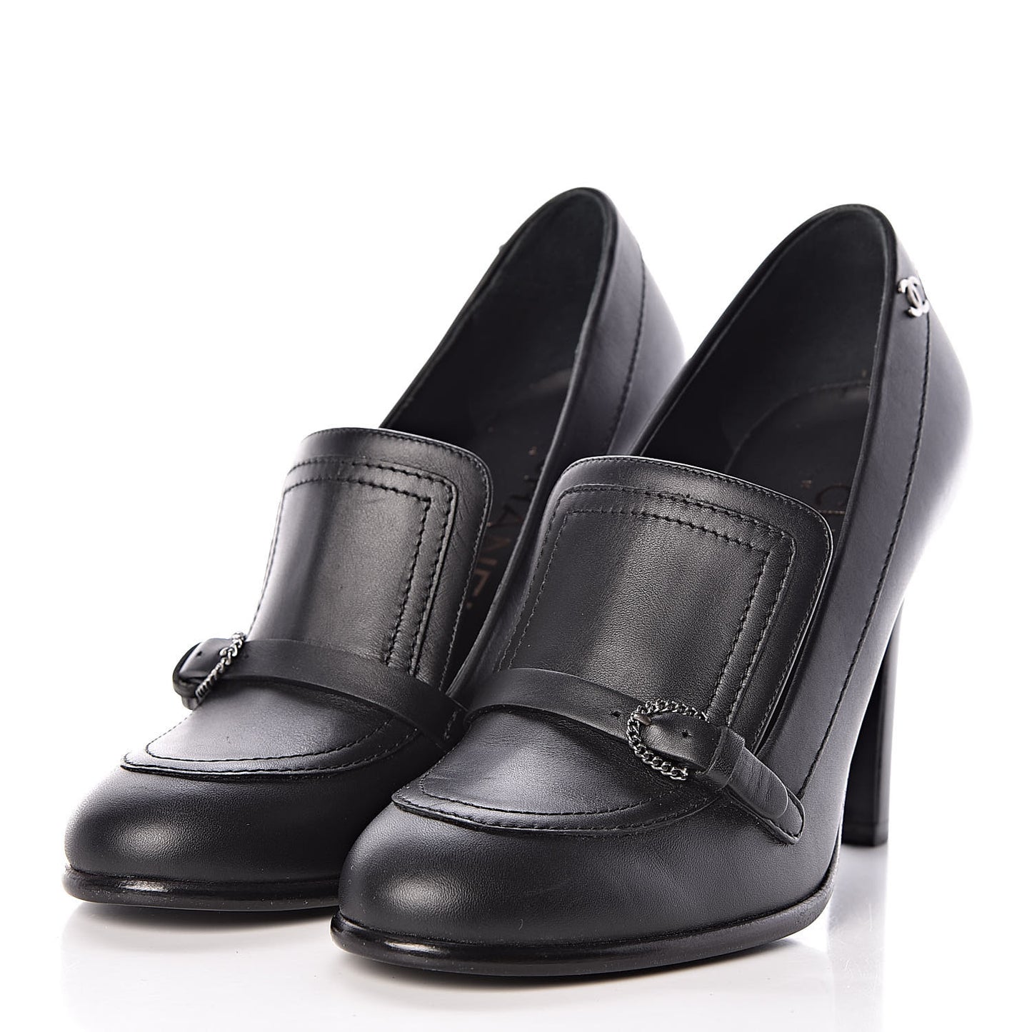 Calfskin Buckle Pumps 36 Black
