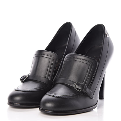 Chanel Calfskin Buckle Pumps 36 Black 3 of 14