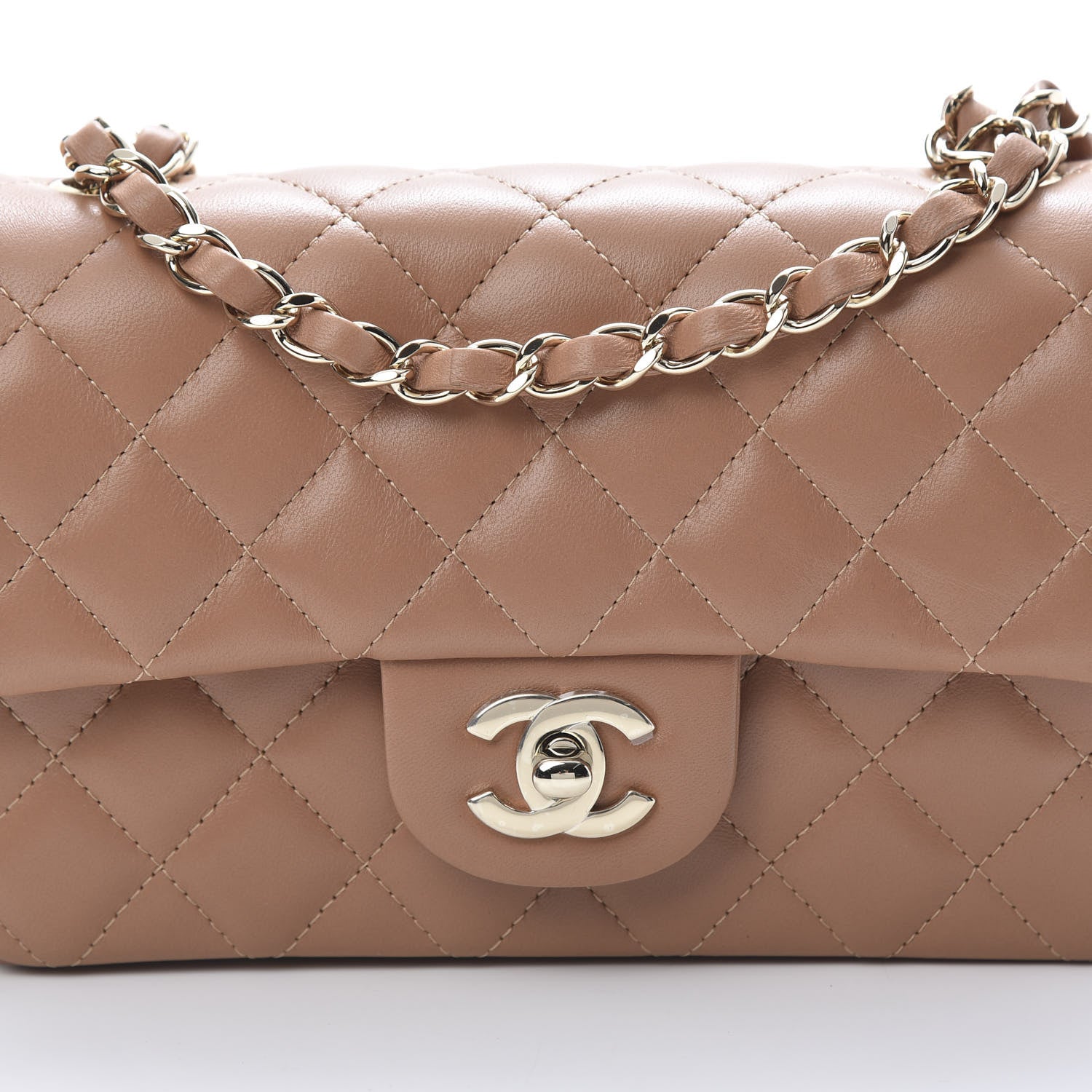 Chanel Lambskin Quilted Mini Rectangular Flap Brown 9 of 11