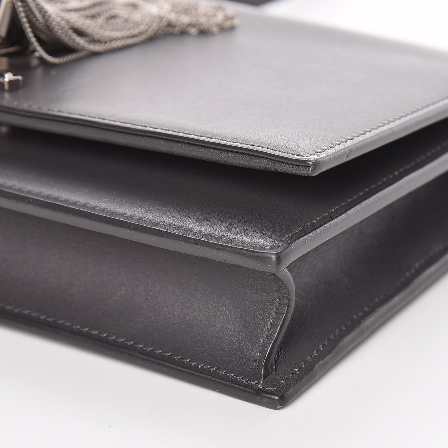 Smooth Calfskin Classic Monogram Kate Tassel Chain Wallet Grey