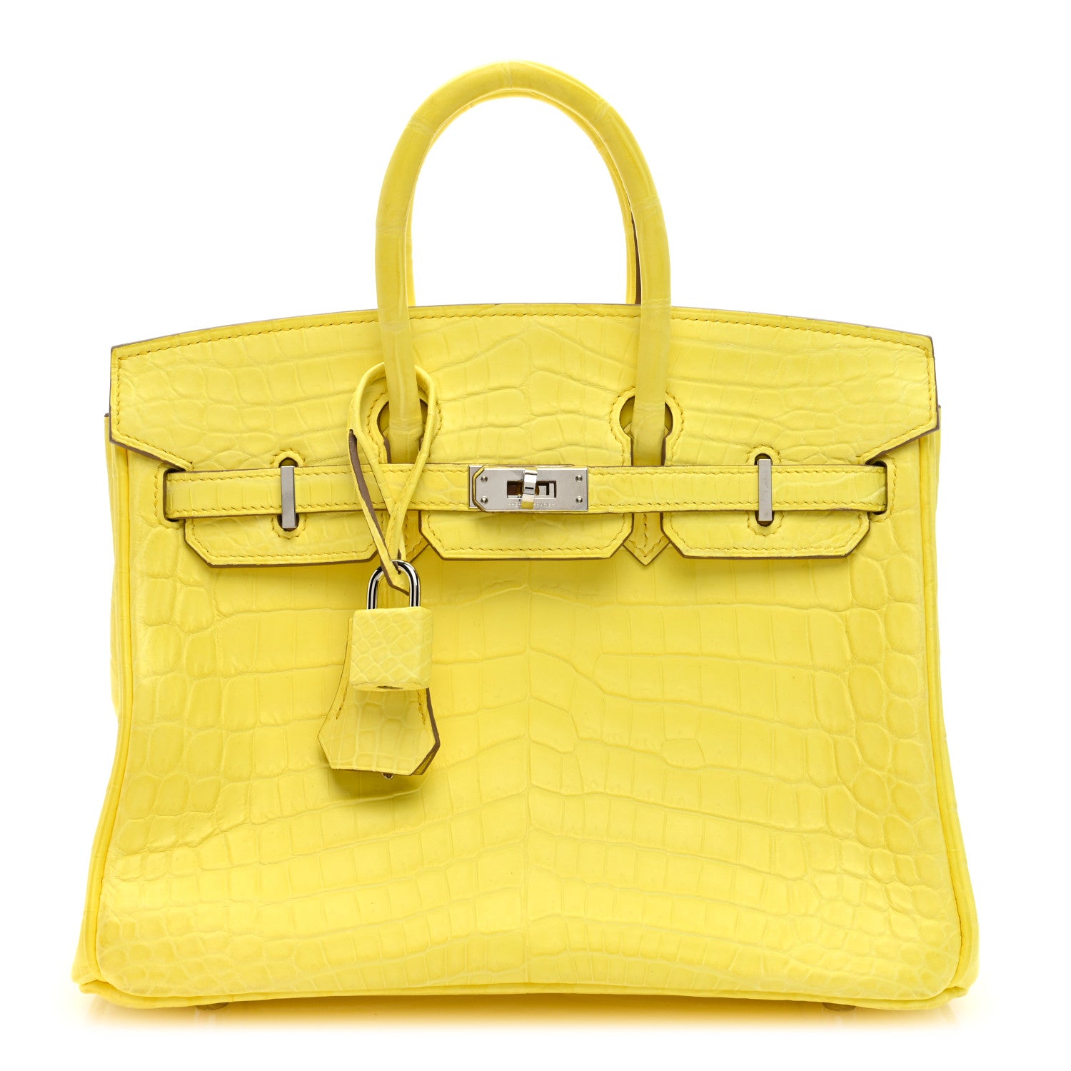 Hermes Matte Niloticus Crocodile Birkin 25 Limoncello 1 of 9