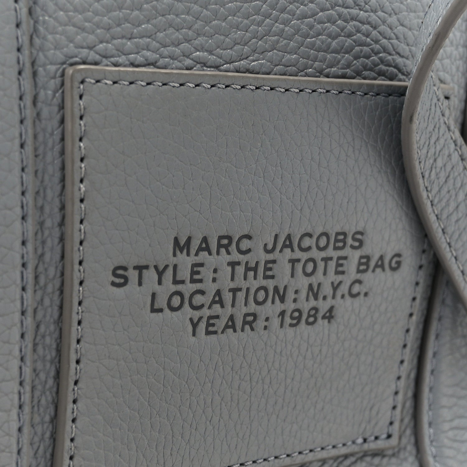 Marc Jacobs Grained Calfskin Medium The Tote Bag Grey 9 of 14