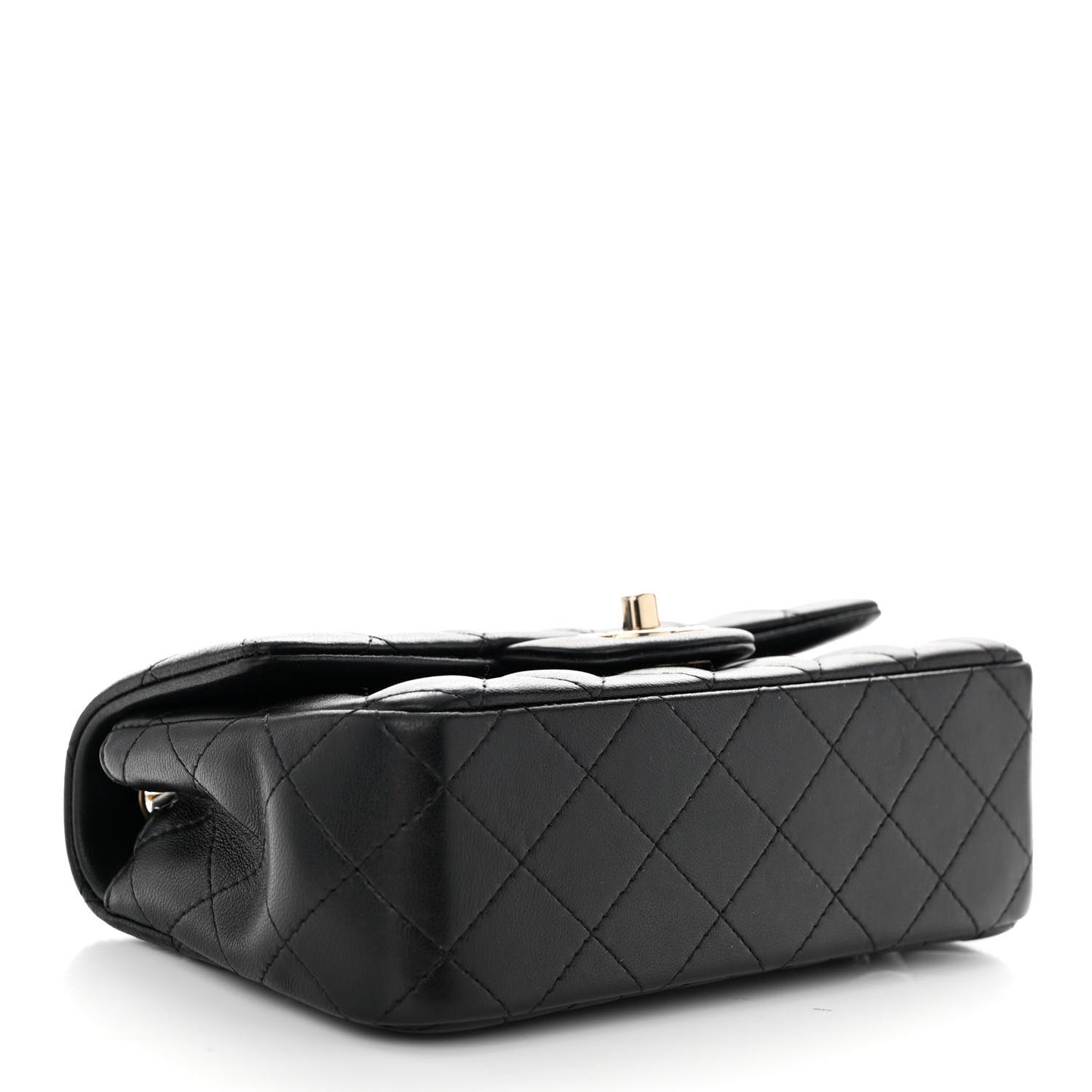 Lambskin Quilted Mini Rectangular Flap Black