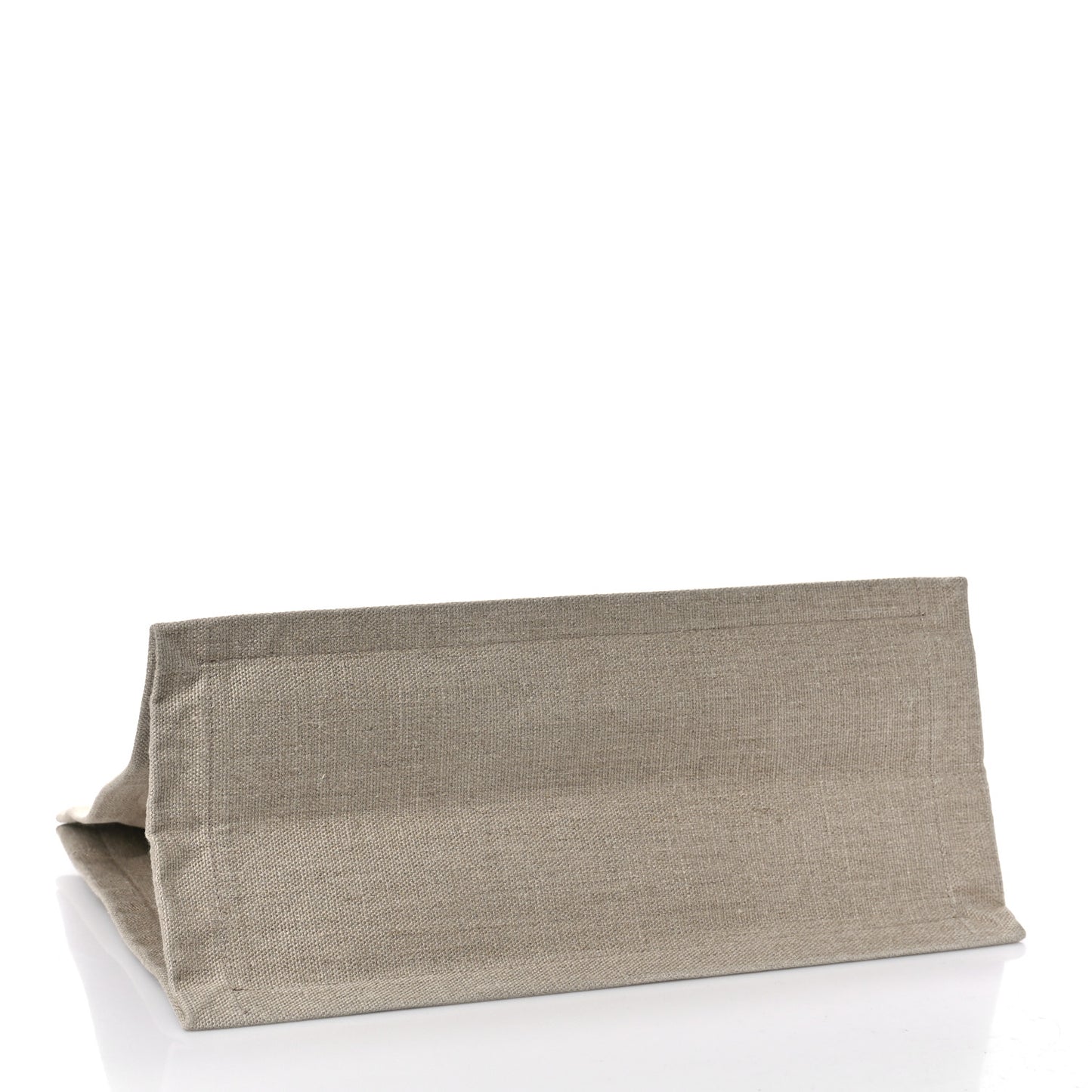 Linen Calfskin Small Rive Gauche Tote Greggio Natural