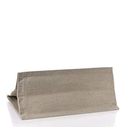 Saint Laurent Linen Calfskin Small Rive Gauche Tote Greggio Natural 4 of 8