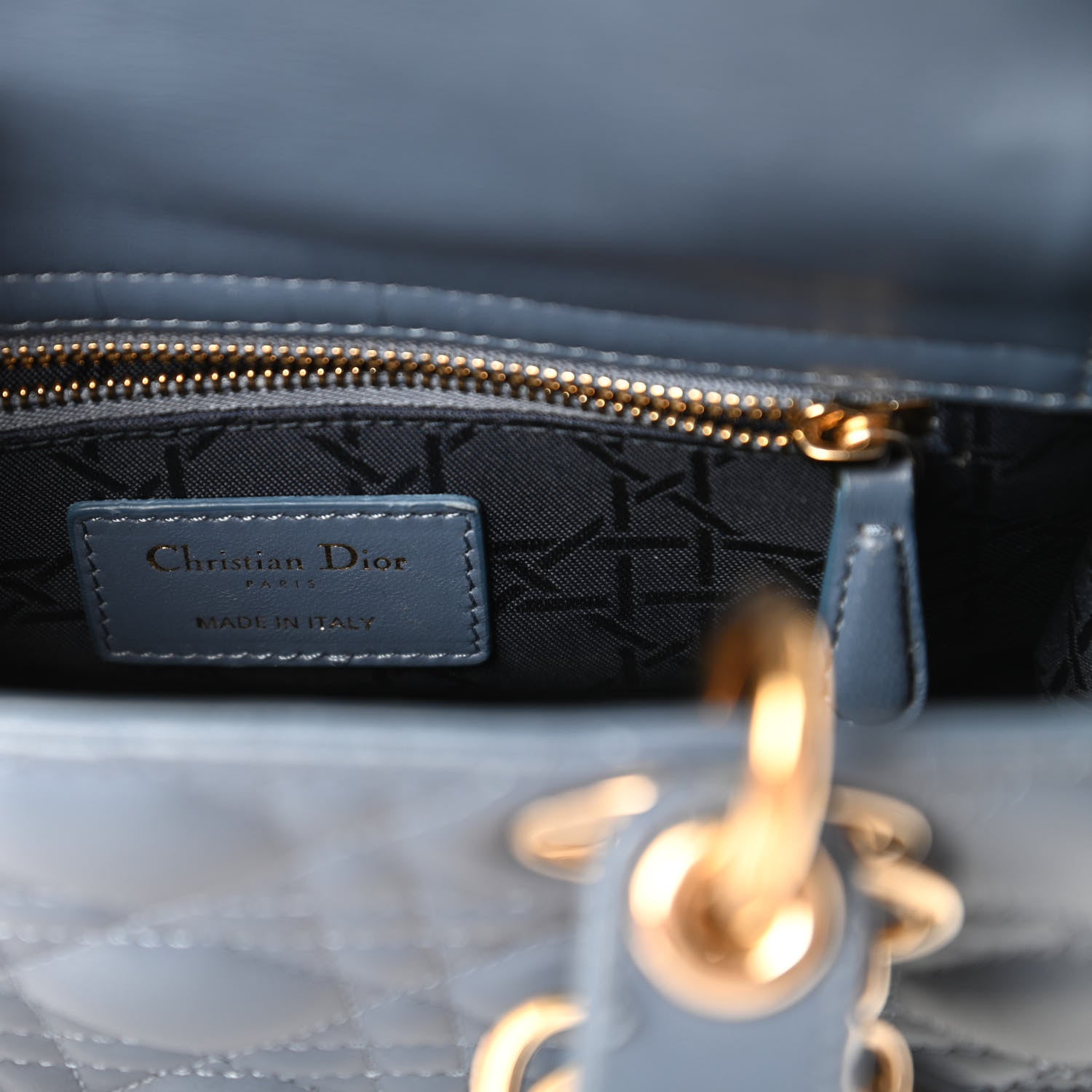 Christian Dior Lambskin Cannage Small My ABCDior Lady Dior Denim Blue 8 of 12